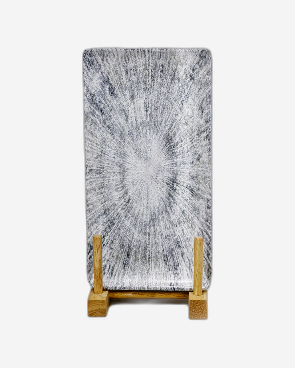 Edessa Astin Ceramic Rectangle Serving Plate (Multicolor, 12.5 x 24cm, Set of 1)