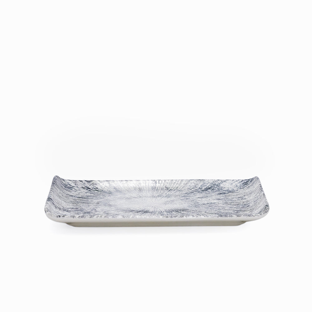 Edessa Astin Ceramic Rectangle Serving Plate (Multicolor, 12.5 x 24cm, Set of 1)