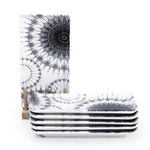 Edessa Cosmo Ceramic Rectangle Serving Plate (Multicolor, 12.5 x 24cm, Set of 6)