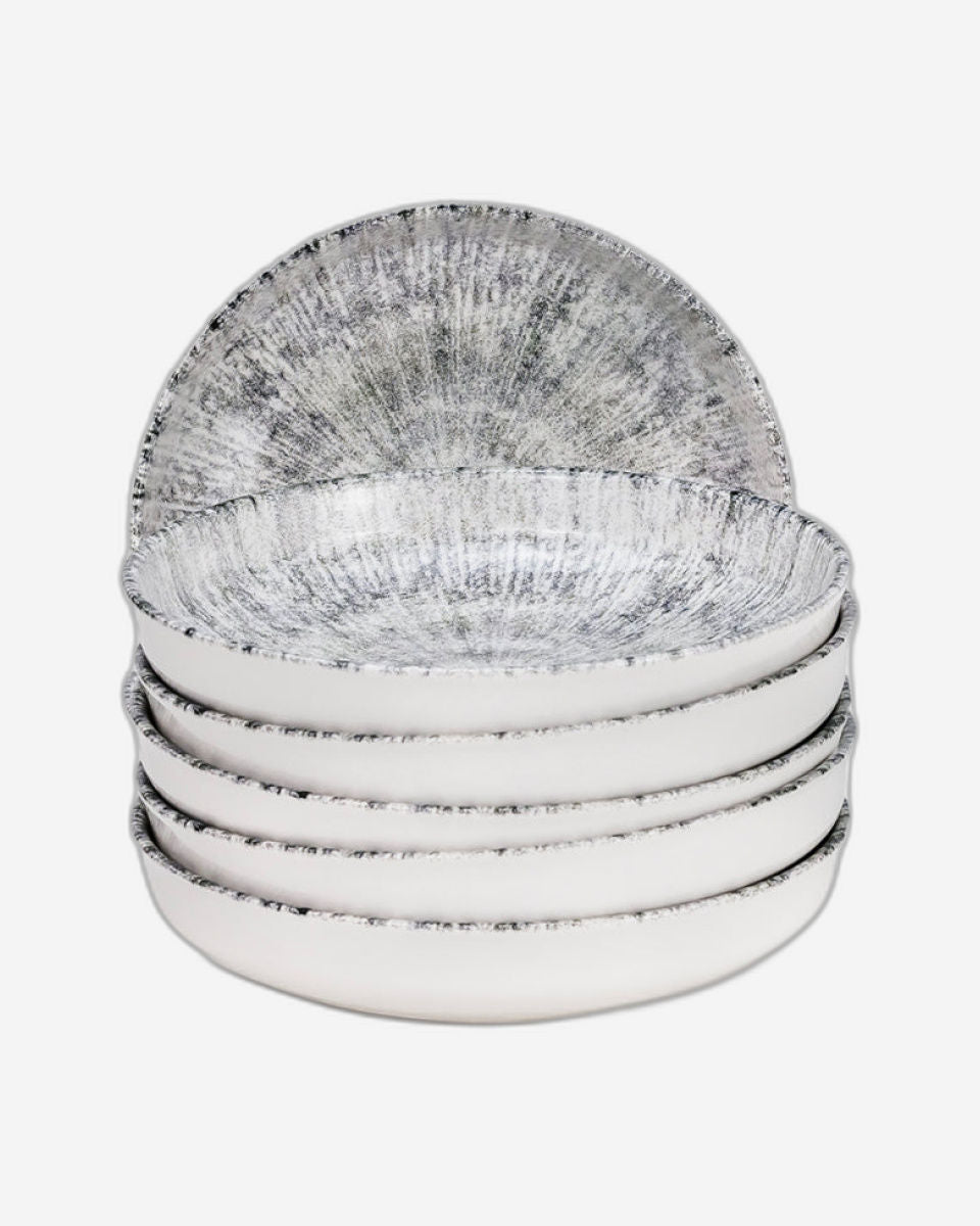 Edessa Astin 21cm Ceramic Soup Plate - Multicolor (Set of 6)