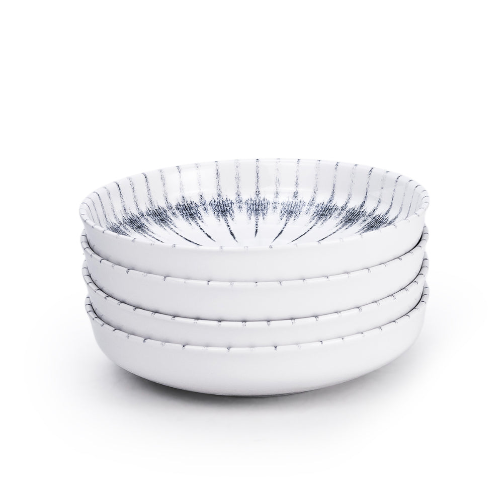 Edessa Cosmo 21cm Ceramic Soup Plate, White (Set of 4)