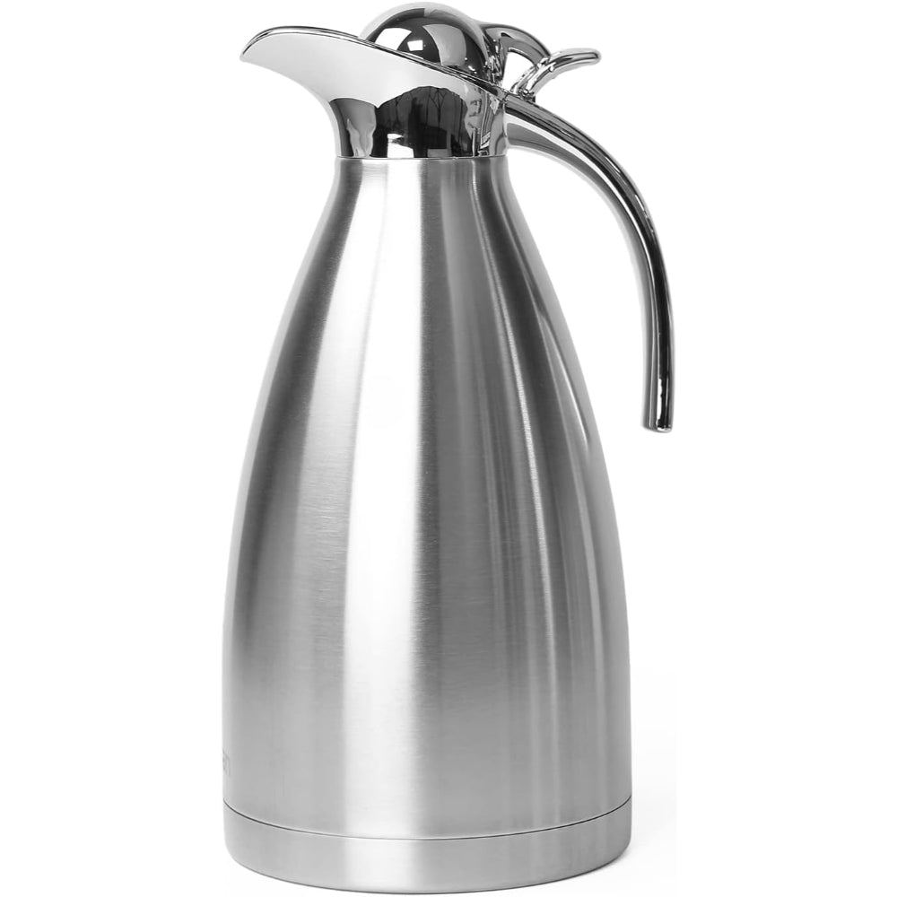 Nessan 1.5 Liter Thermal Coffee Carafe Jugs, Double Walled Vacuum Insulated Flask 12 Hours Heat Retention Jug for Coffee, Tea, & Milk - Stainless Steel