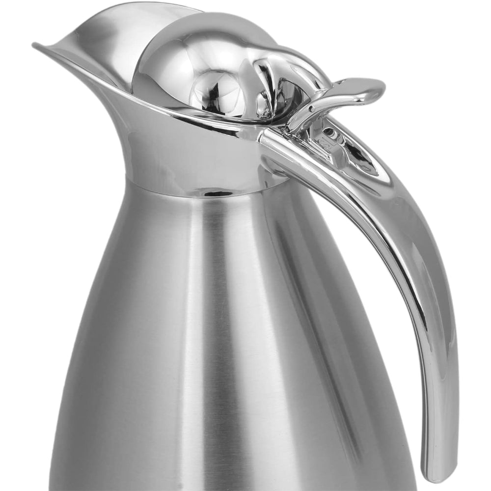 Nessan 1.5 Liter Thermal Coffee Carafe Jugs, Double Walled Vacuum Insulated Flask 12 Hours Heat Retention Jug for Coffee, Tea, & Milk - Stainless Steel