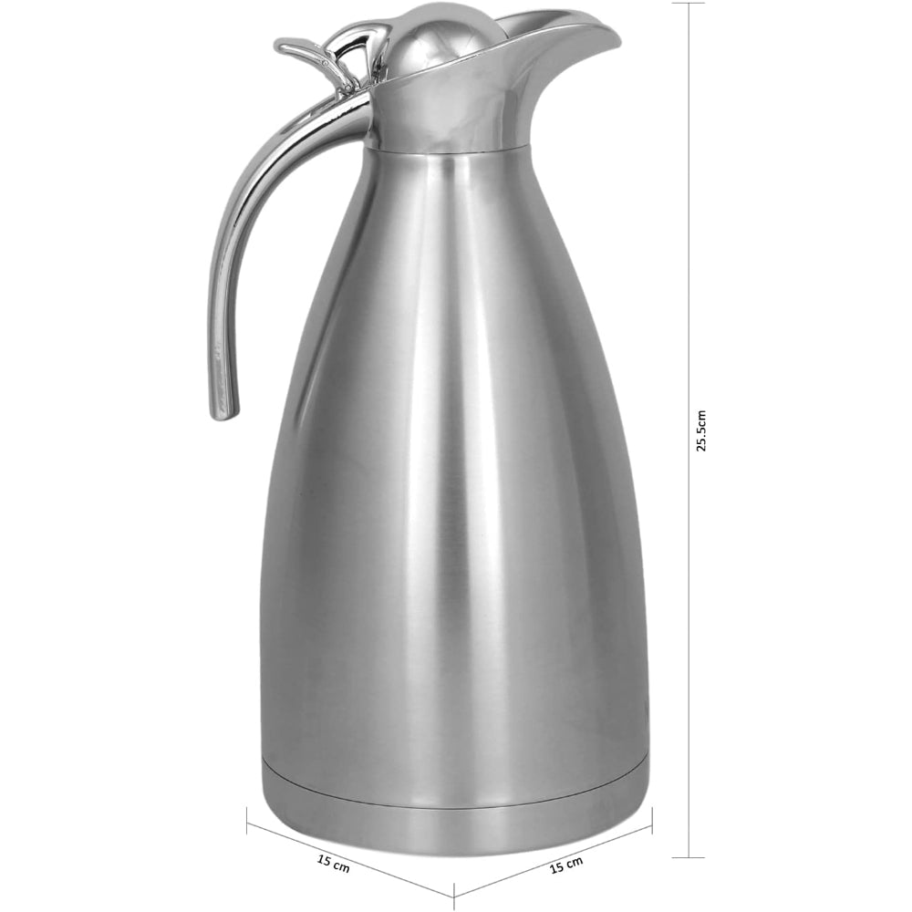 Nessan 1.5 Liter Thermal Coffee Carafe Jugs, Double Walled Vacuum Insulated Flask 12 Hours Heat Retention Jug for Coffee, Tea, & Milk - Stainless Steel
