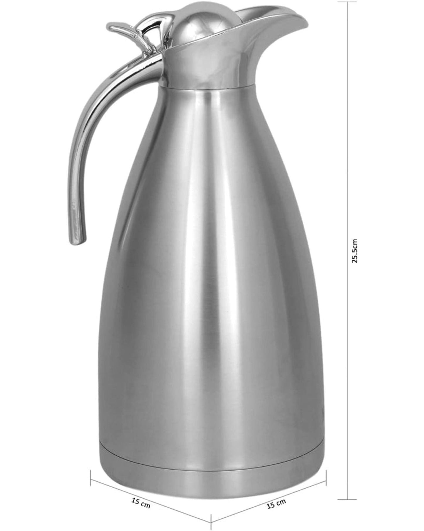 Nessan 1.5 Liter Thermal Coffee Carafe Jugs, Double Walled Vacuum Insulated Flask 12 Hours Heat Retention Jug for Coffee, Tea, & Milk - Stainless Steel