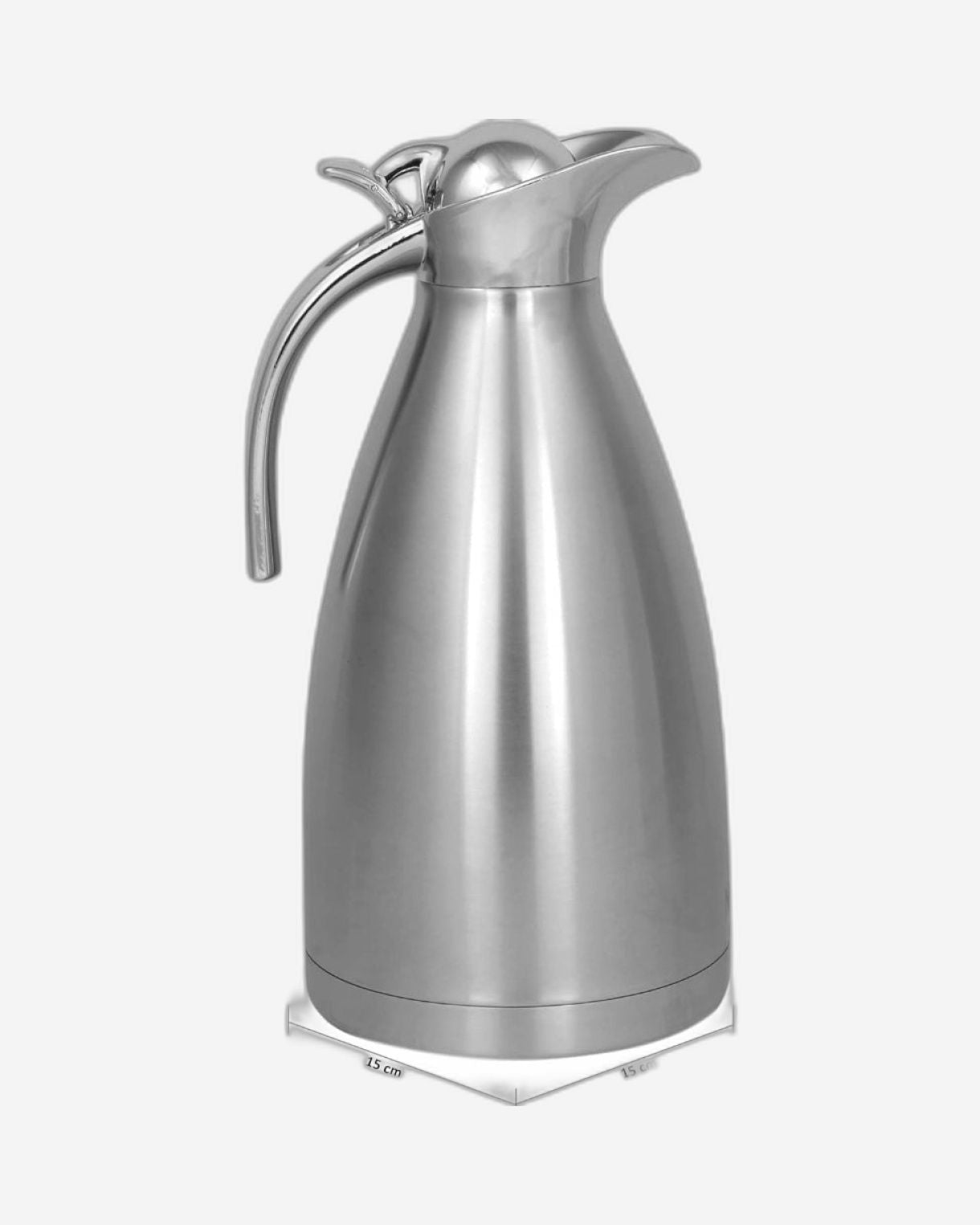 Nessan Thermal Coffee Carafe Jugs, Double Walled Vacuum Insulated Flask 12 Hours Heat Retention Jug for Coffee, Tea, & Milk - Stainless Steel Silver 2.0L