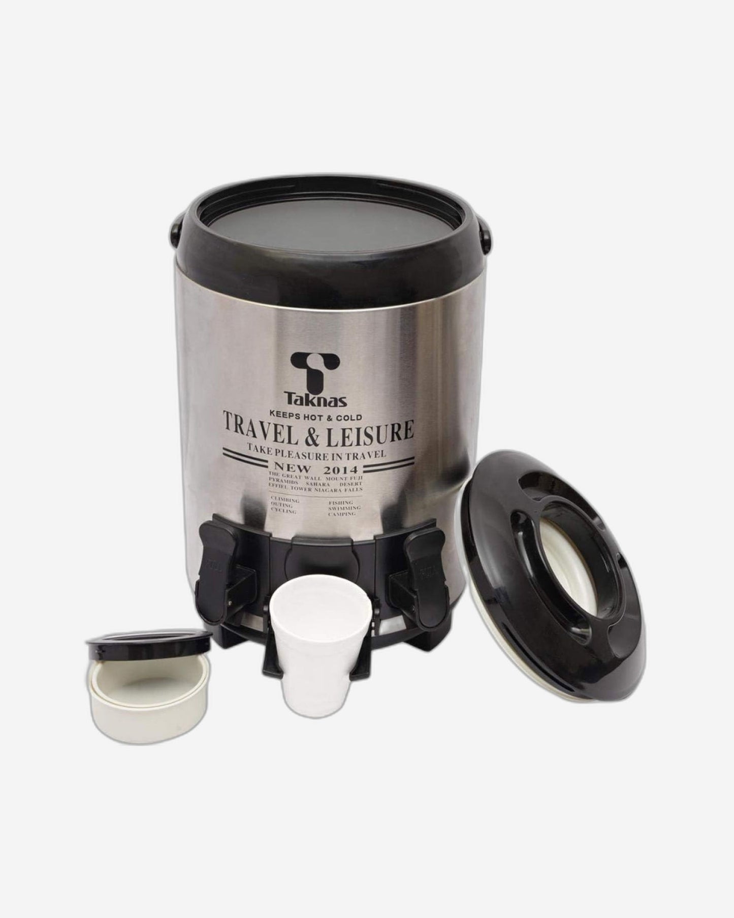 Home Stainless Steel Food and Beverage Storage with Tap, 10 Liter, Black and Silver | Durable Beverage Dispenser for Home and Office Use