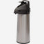Taknas Stainless Steel 1 Liter Airpot, Silver and Black | Insulated Beverage Dispenser for Hot and Cold Drinks