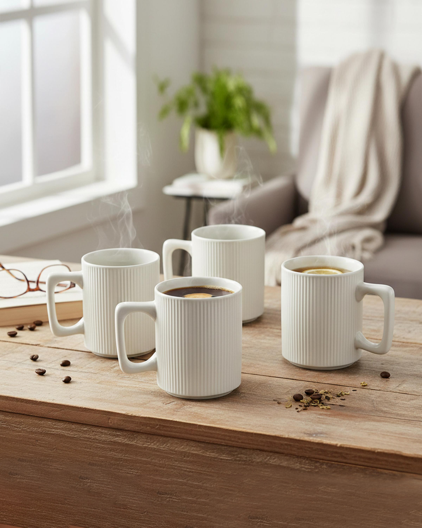 Cuisine Art ZOE Mug Set 4 pcs 385 ml Off White