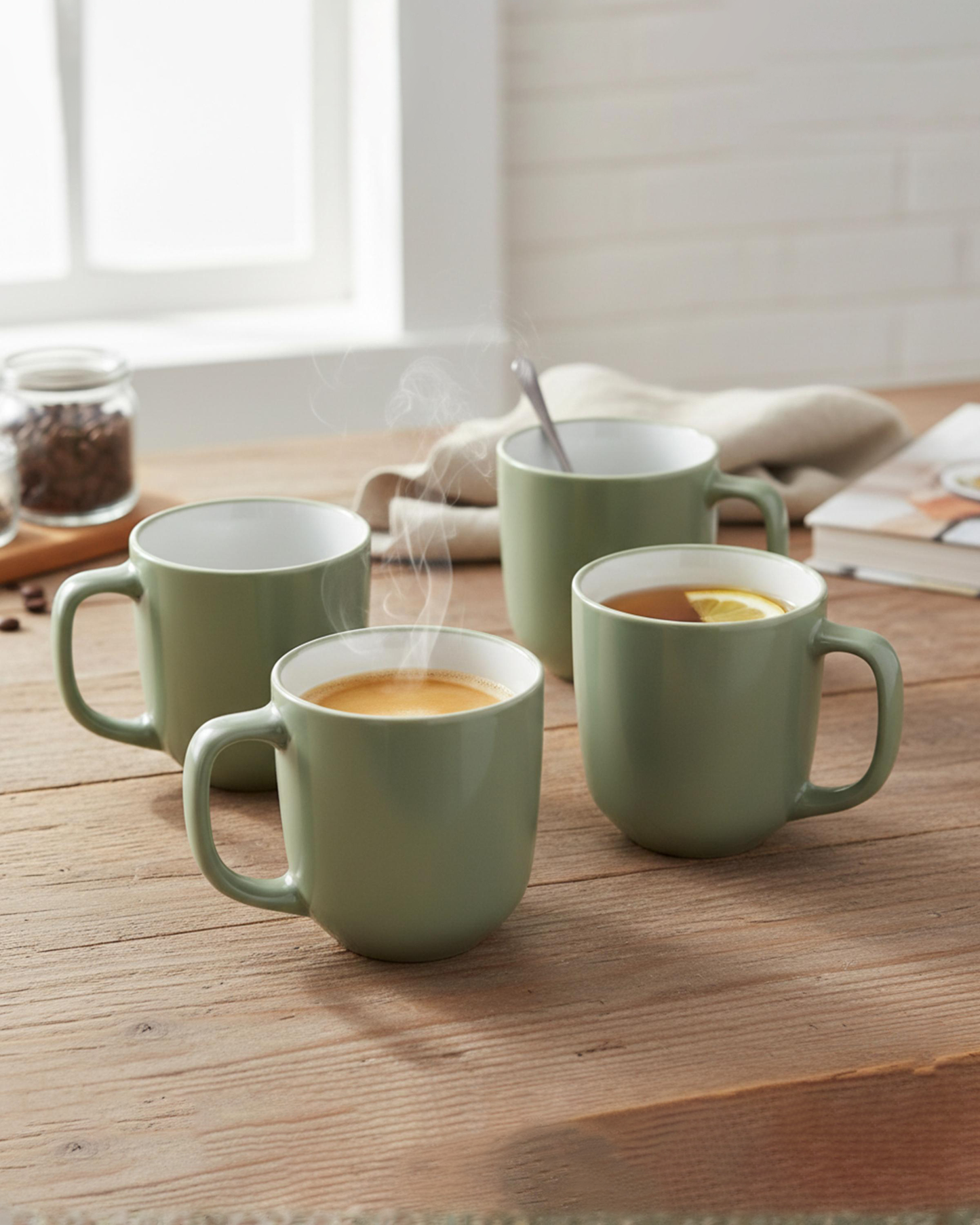 Cuisine Art IVY Mug Set 4 pcs 420 ml Olive Green