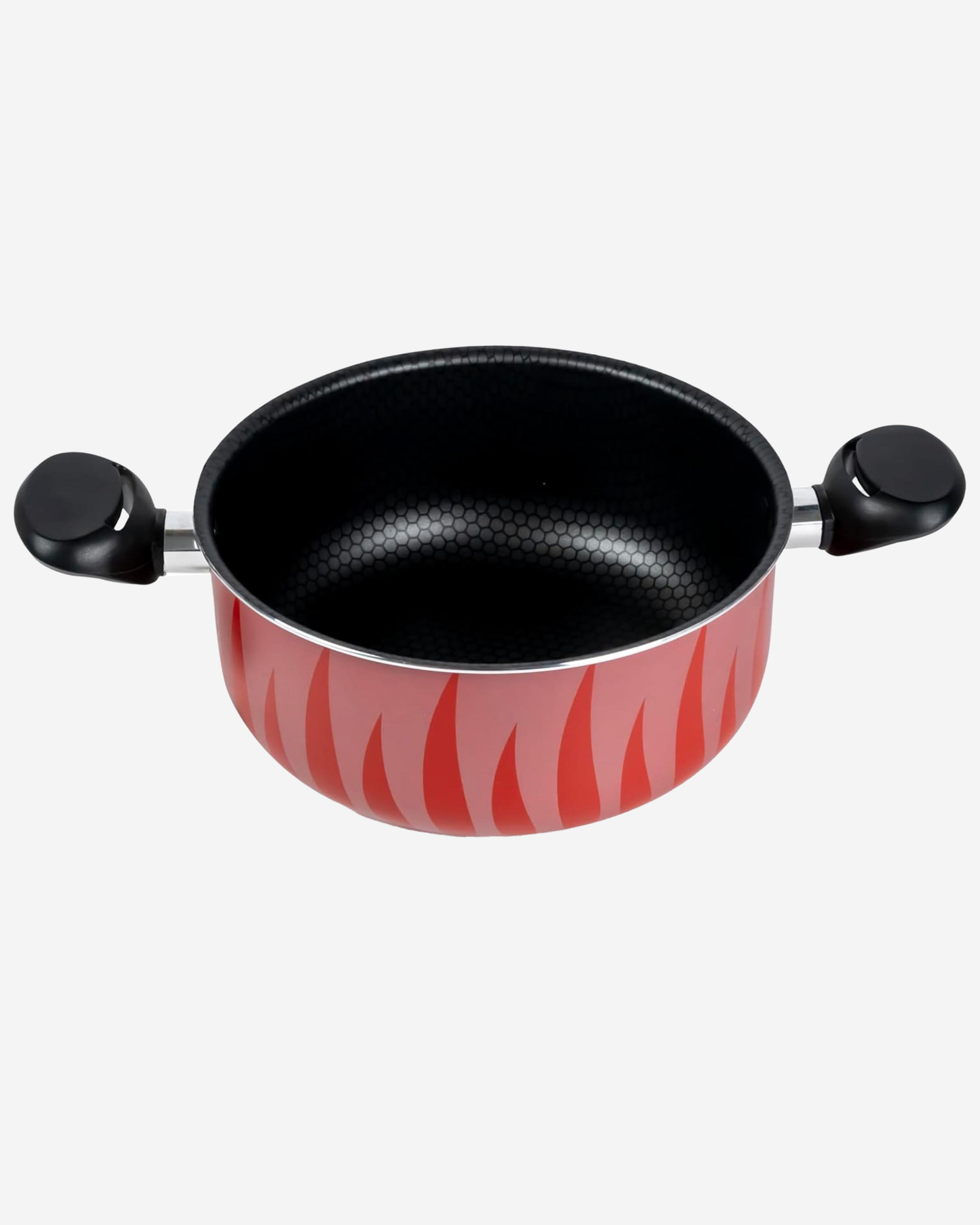 Senstan Flame Design Non-Stick Casserole 20 cm 1.8 L Red
