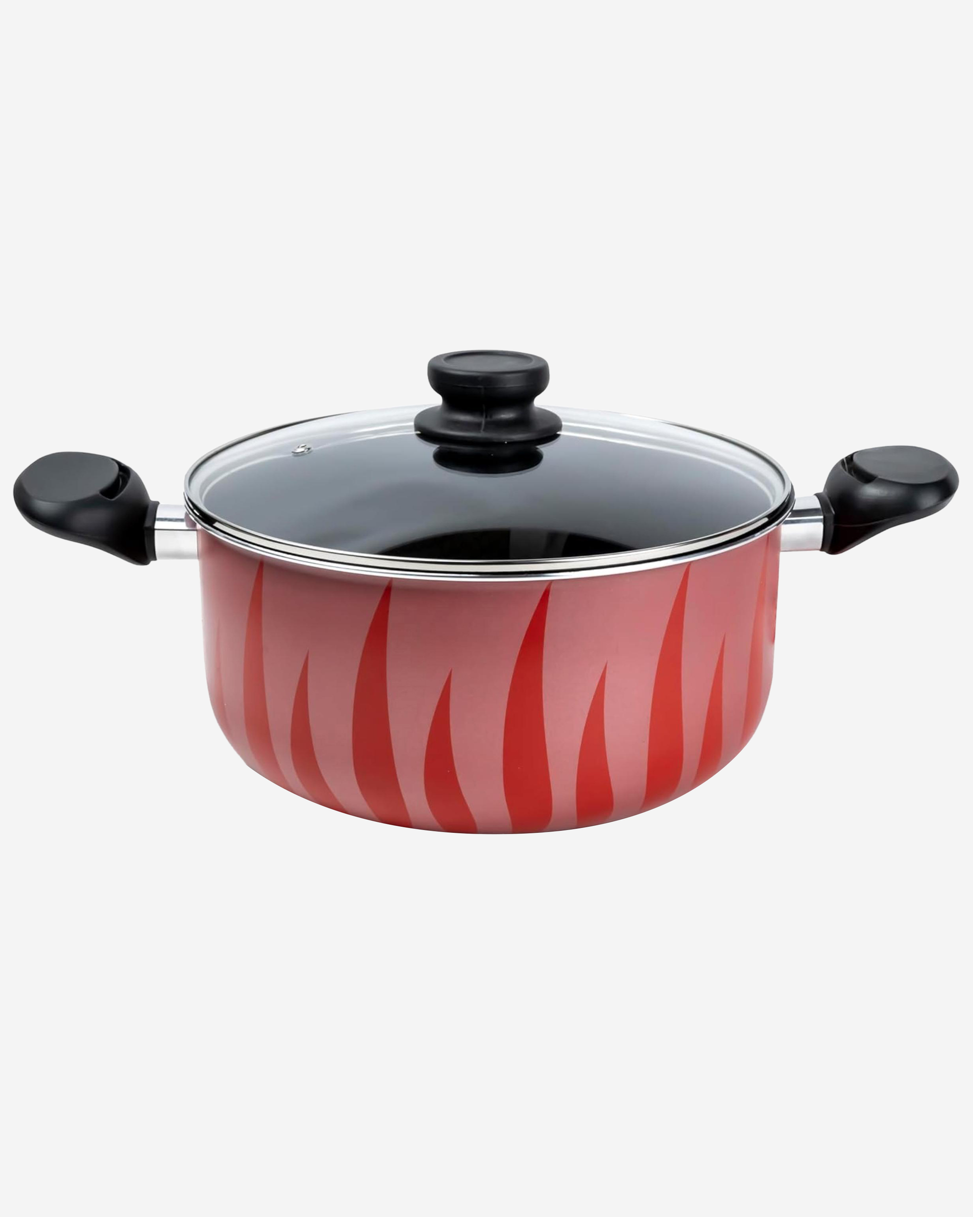 Senstan Flame Design Non?Stick Casserole 24 cm Red