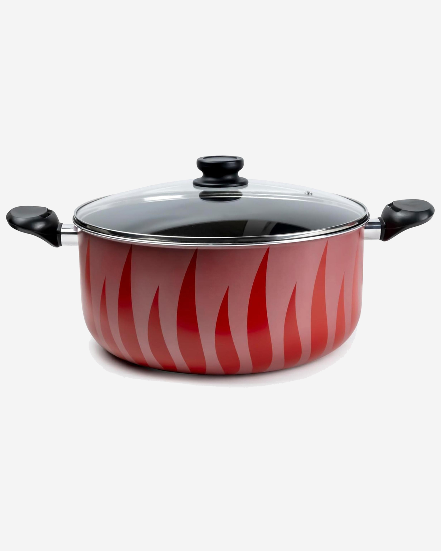 Senstan Flame Design Non?Stick Casserole 30 cm Red
