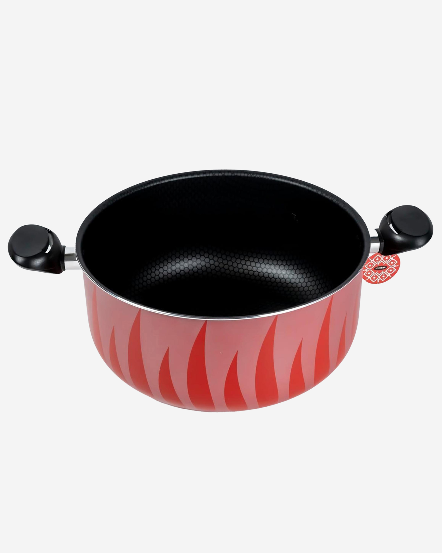 Senstan Flame Design Non-Stick Casserole 30 cm Red