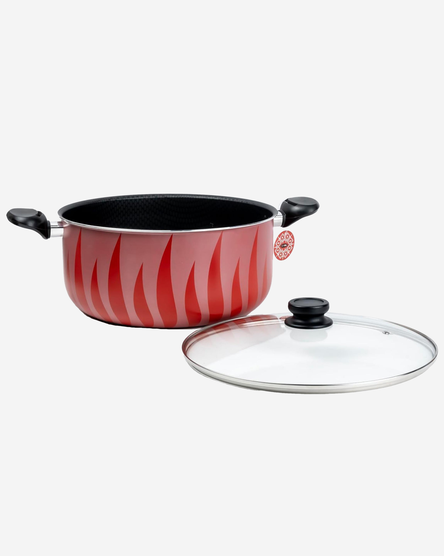 Senstan Flame Design Non-Stick Casserole 30 cm Red