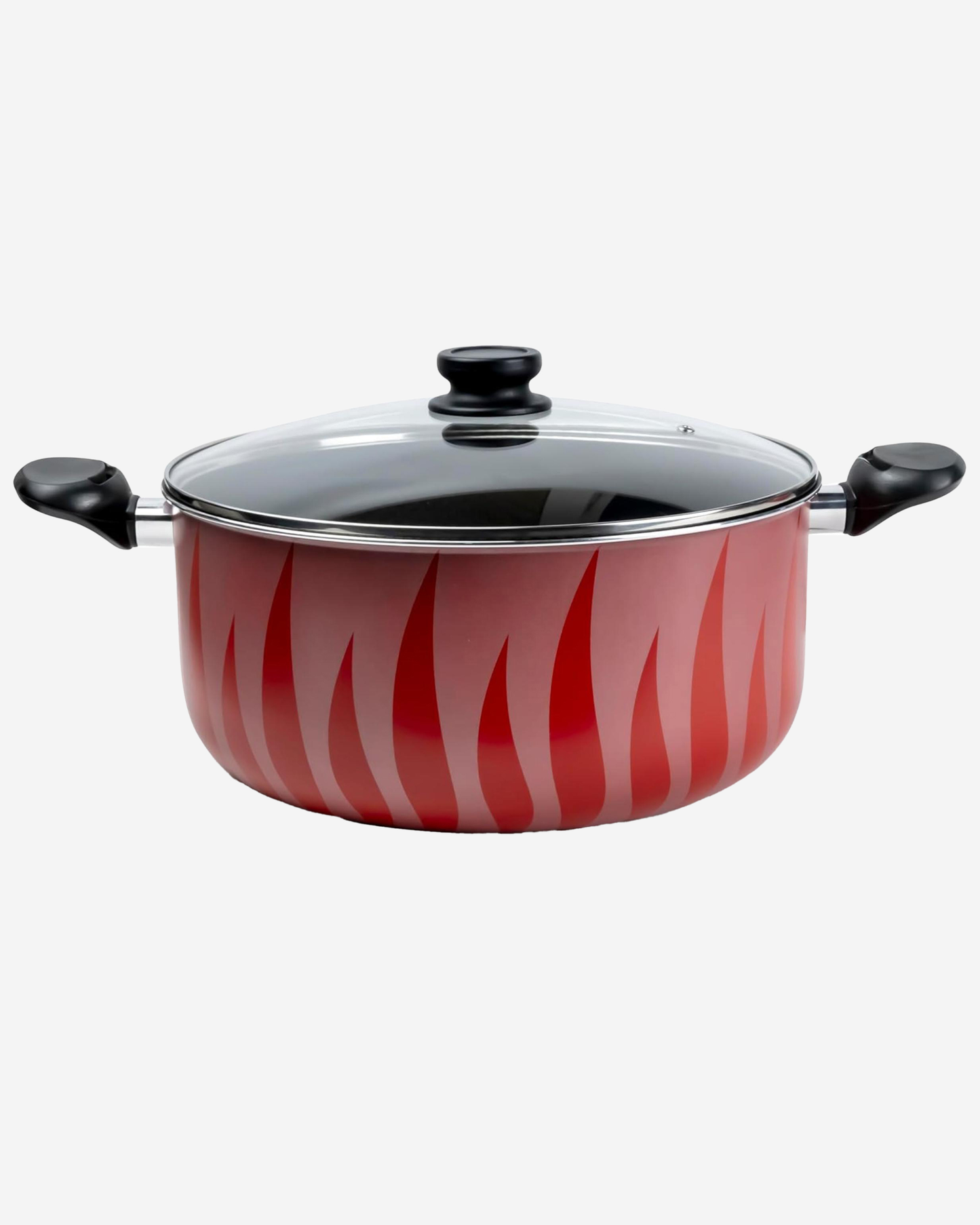 Senstan Flame Design Non?Stick Casserole 32 cm Red
