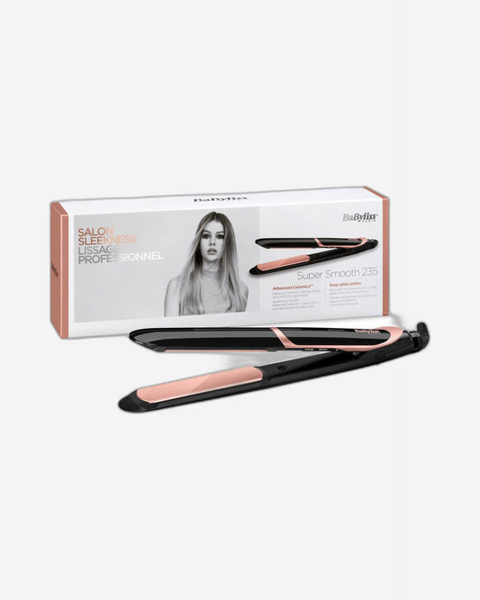 BaByliss Shimmer Hair Straightener, Fast Heat-up With Tourmaline-ceramic Coated Plates, 6 Digital Heat Settings 140°C - 235°C, Ionic Frizz Control & Auto Shut Off, ST391SDE (Black)