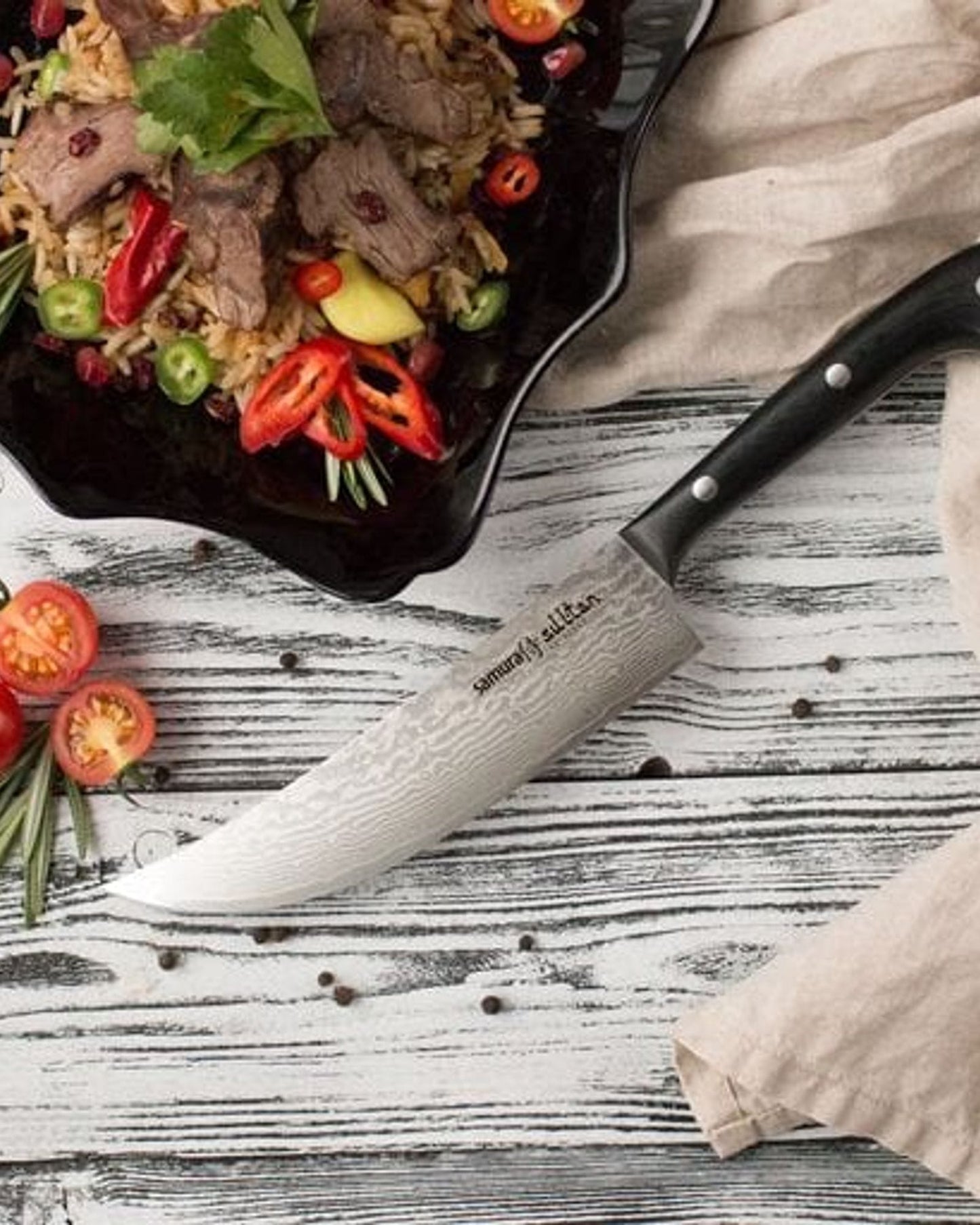 Samura Sultan Slicer Pichak Long 8 3"-210 MM, black  SU 0045DB