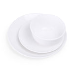 Shallow by Cuisine Art 12-Piece Porcelain Dinnerware Set – Elegant Ceramic Crockery for 4 | Includes 26.8 cm Dinner Plates, 20 cm Side Plates, and 15 cm Bowls, White