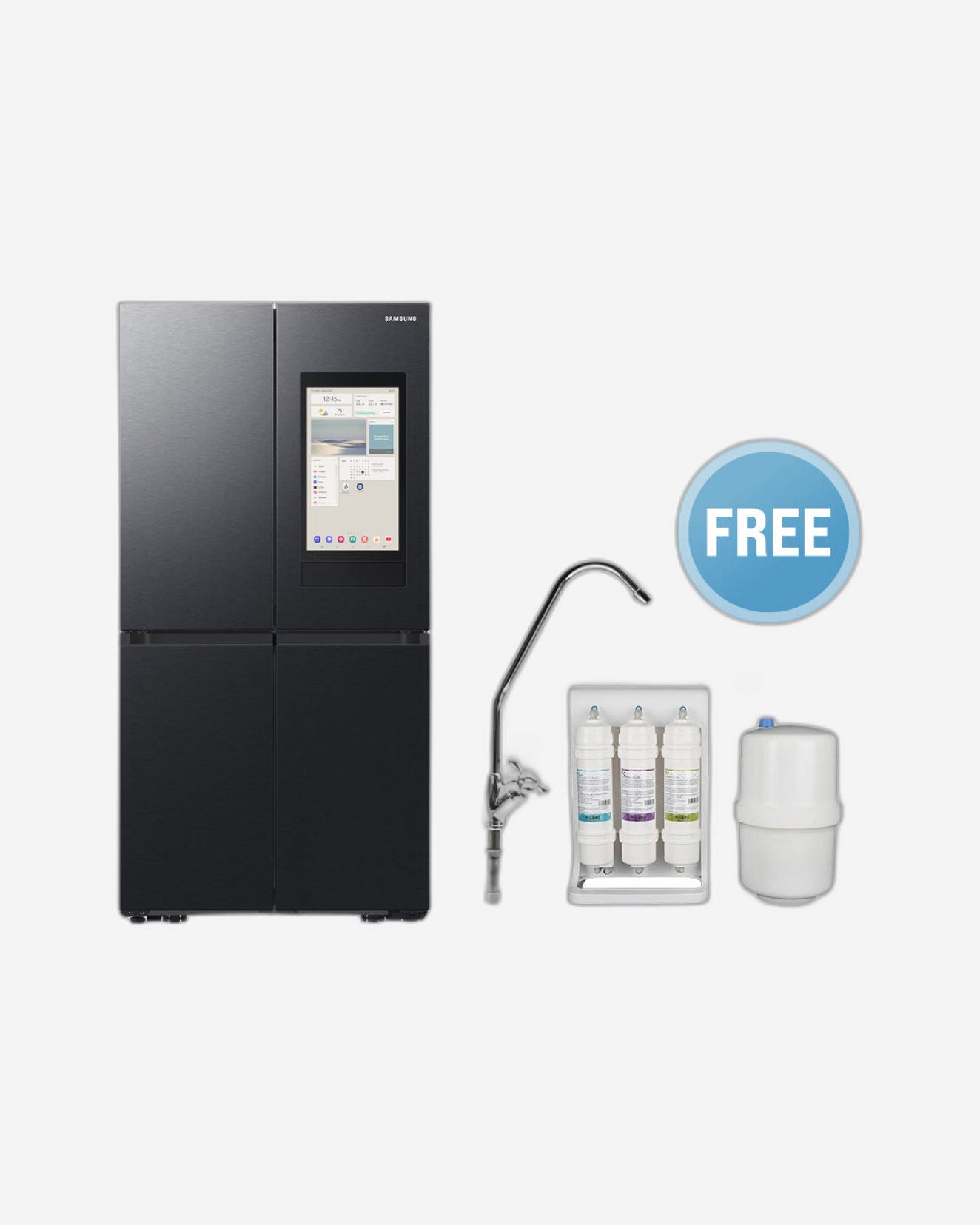 Samsung 809L Gross / 702L Net T-Style French Door Refrigerator with 21.5" Family Hub Screen (UAE Version), All-Around Cooling – RF71DG9H0EB1AE (Milano Water Purifier Free)