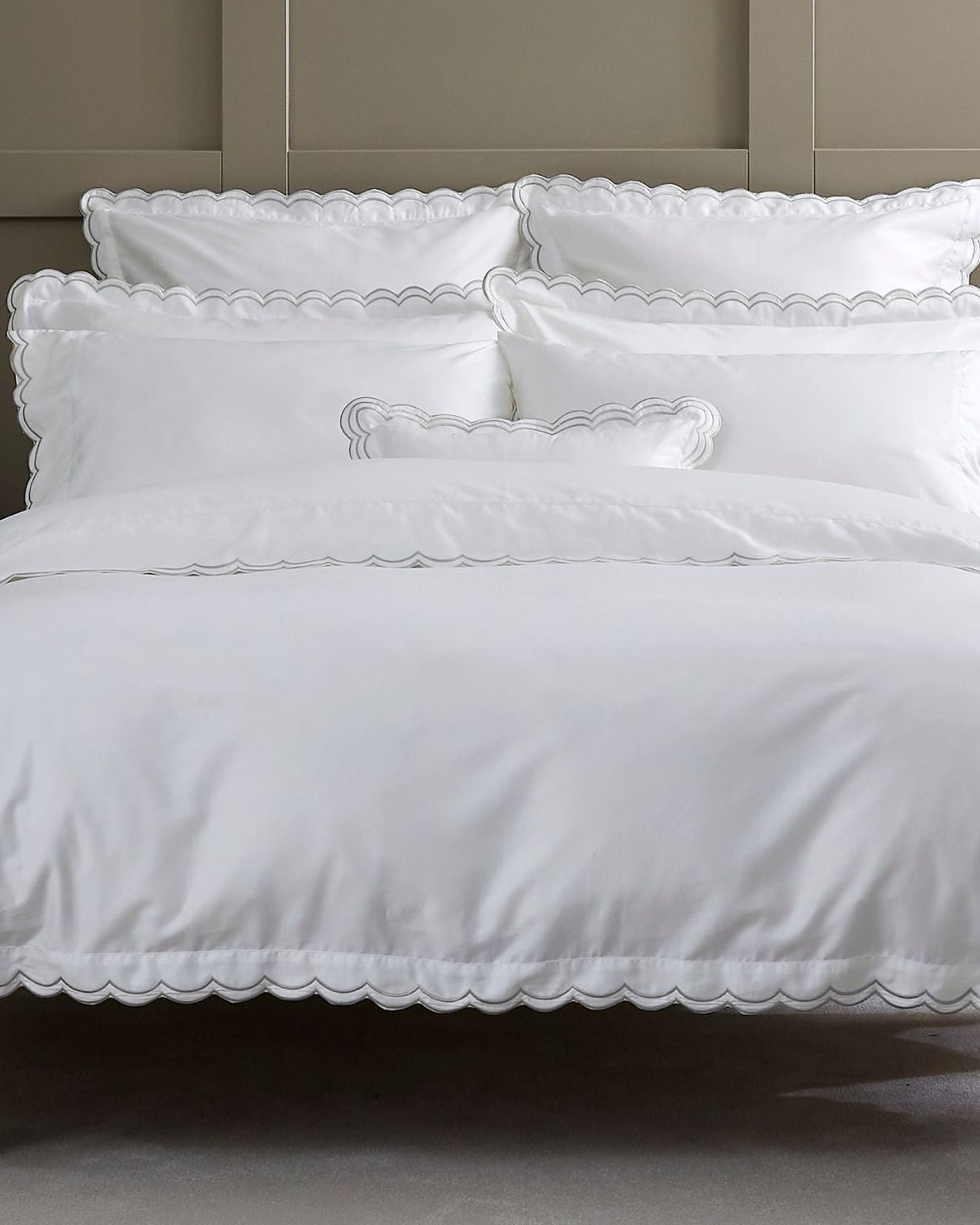 Christy "Scallop Edge" Duvet Cover Sets in Silver