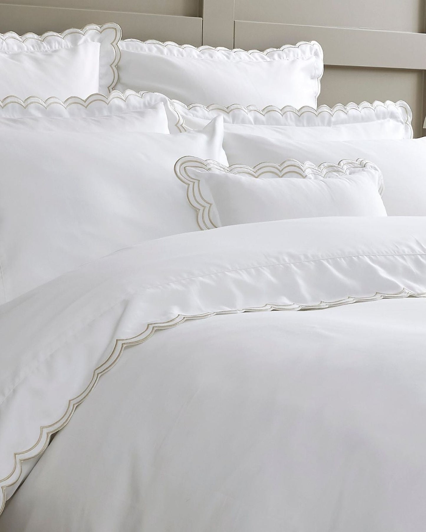 Christy "Scallop Edge" Duvet Cover Sets in Oyster