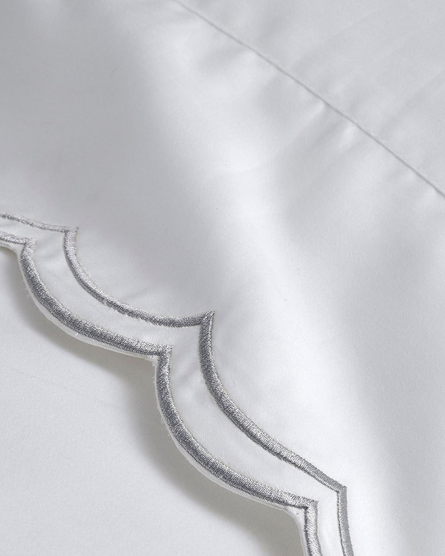 Christy "Scallop Edge" Duvet Cover Sets in Silver