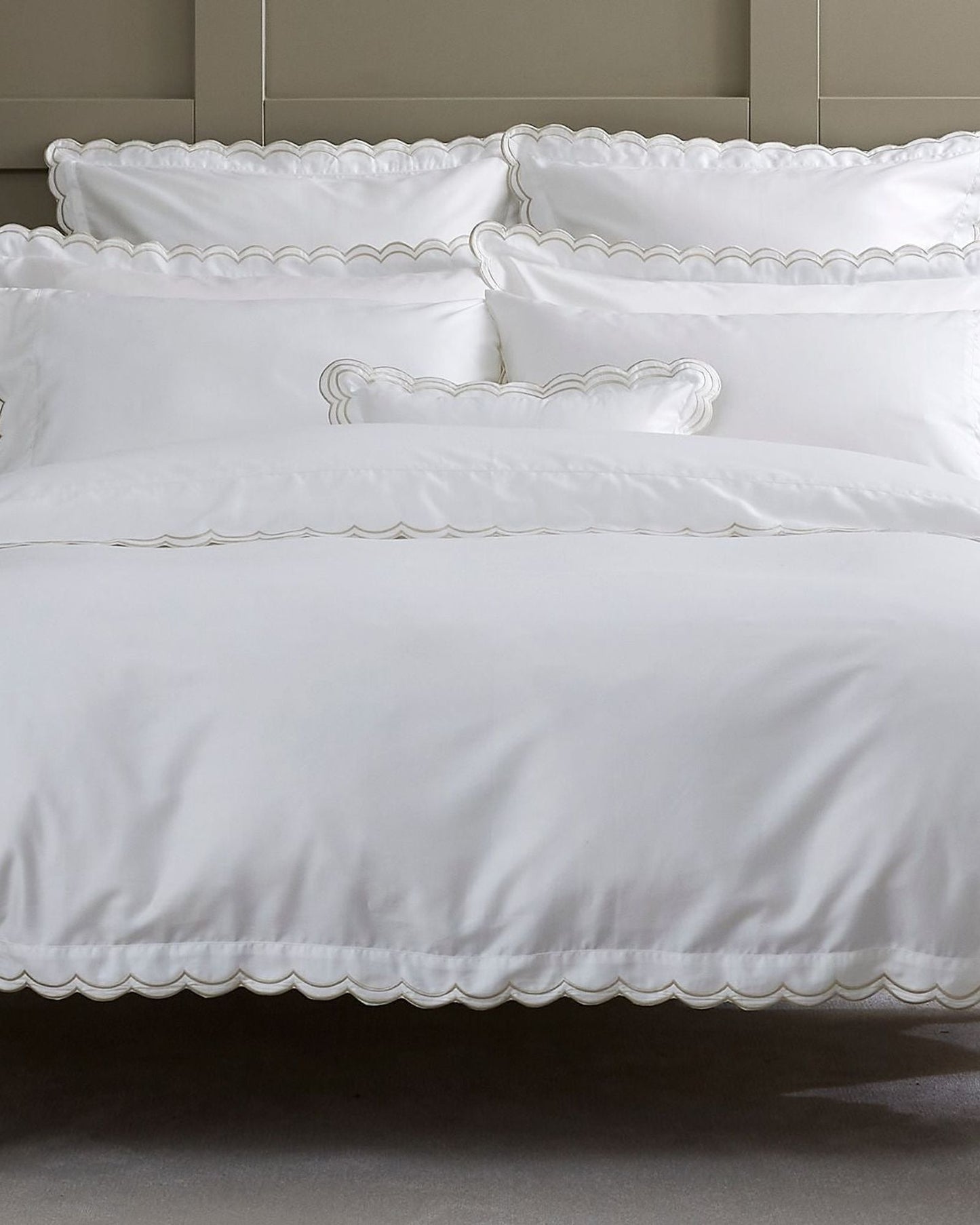 Christy "Scallop Edge" Duvet Cover Sets in Oyster
