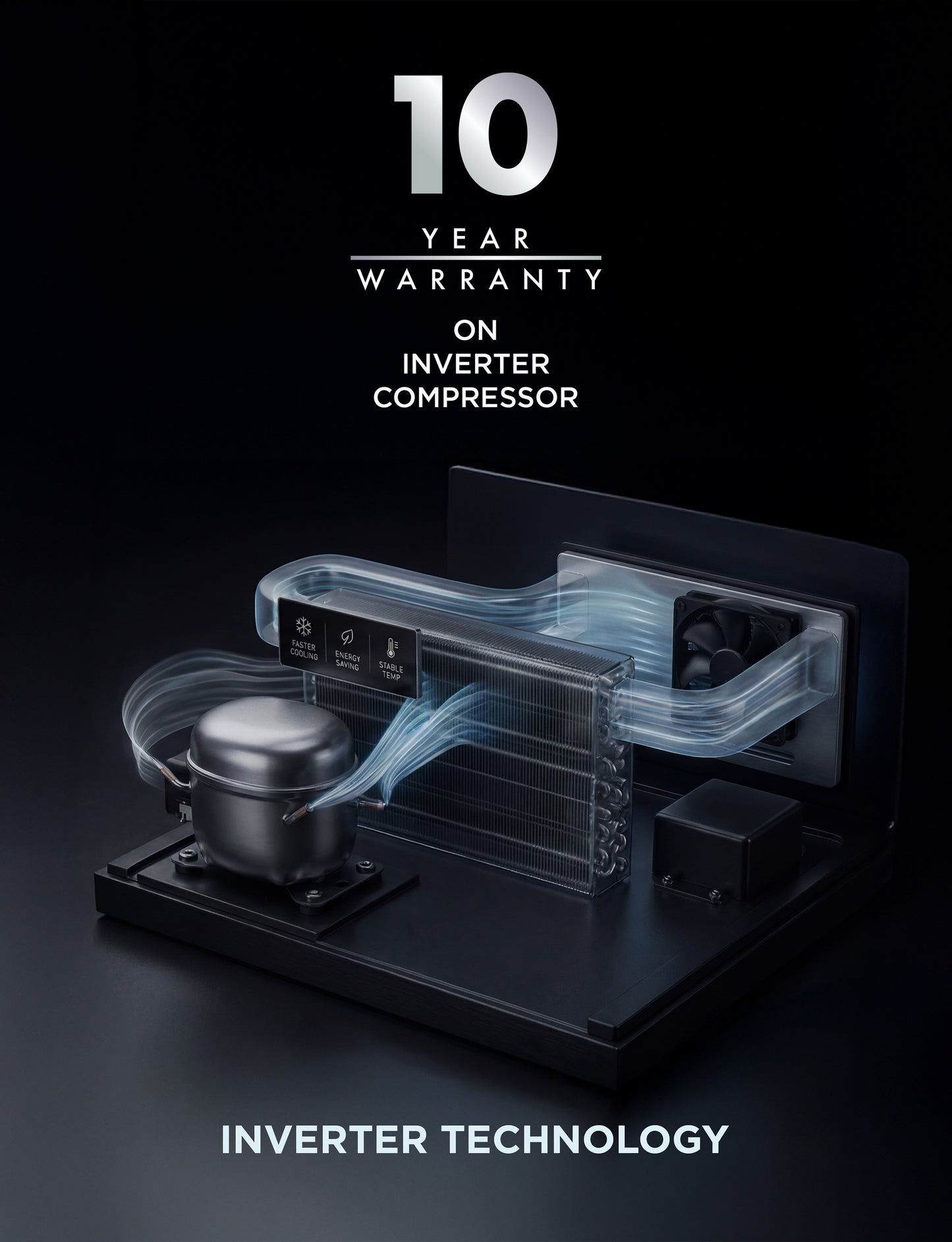 Hoover 532L Inverter Side-by-Side Refrigerator with Water Dispenser