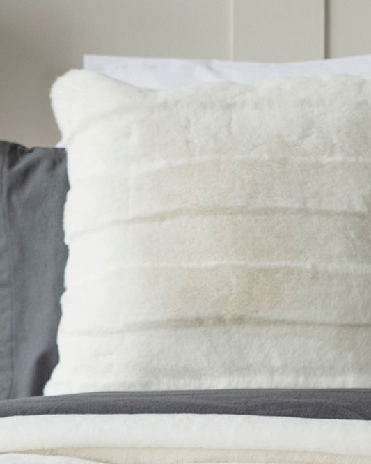 Belledorm "Alaska" Fur Filled Cushion in Snow