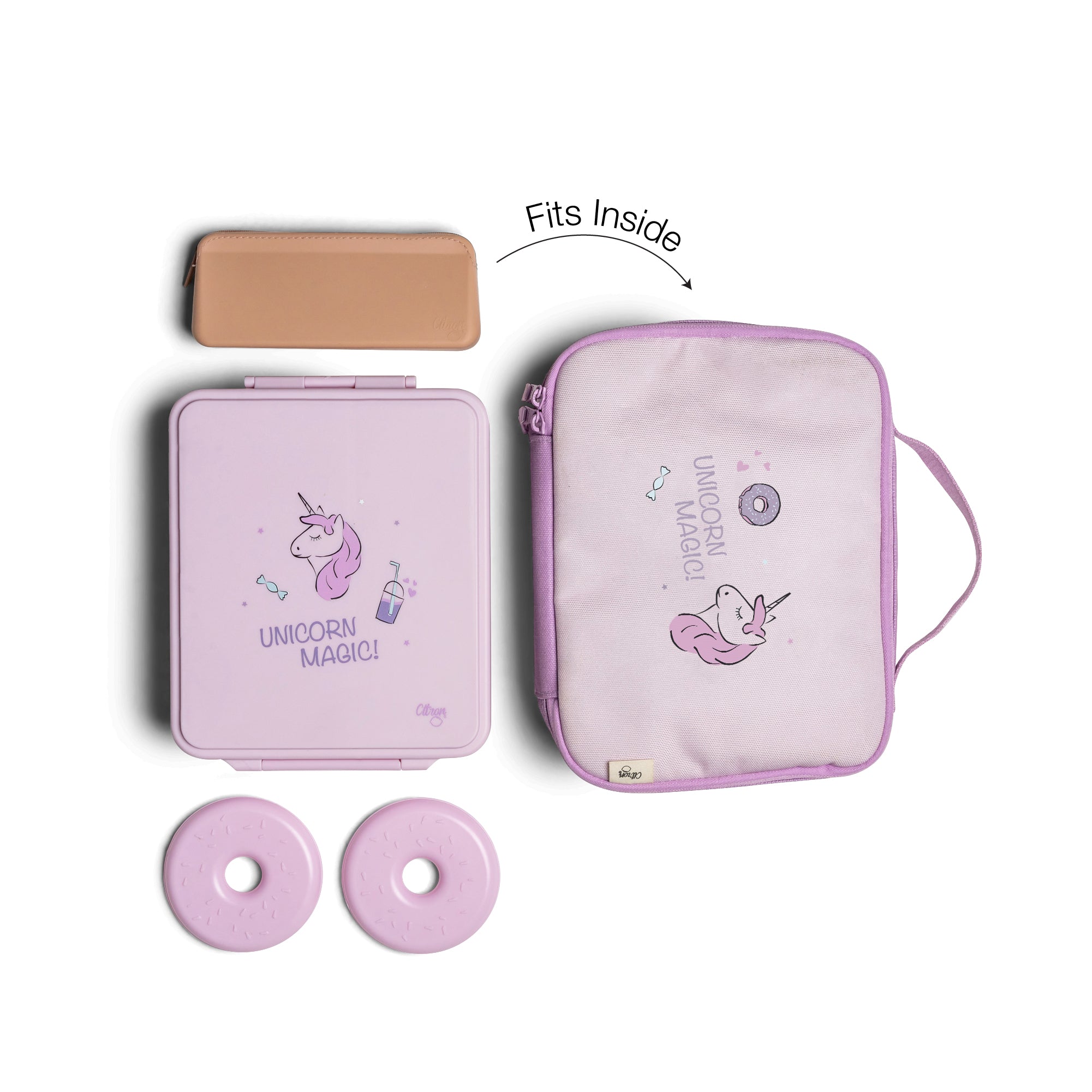 Citron Stormy Unicorn/Purple Insulated Square Lunchbag