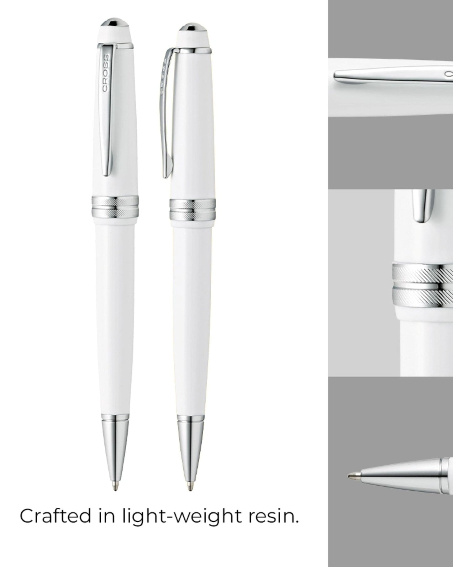Cross Bailey Light™ Polished White Resin Fine-Tip Ballpoint Pen