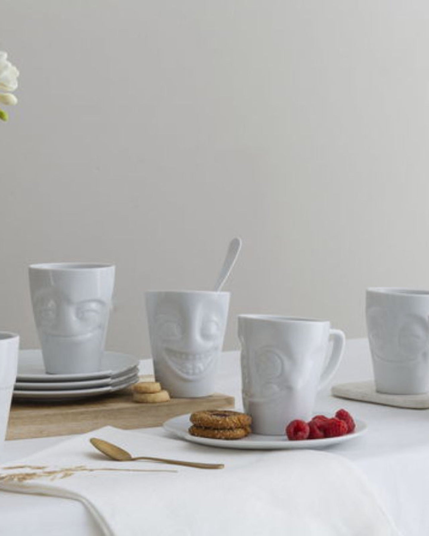 58 Products Mug set no.2 - cheery & baffled white