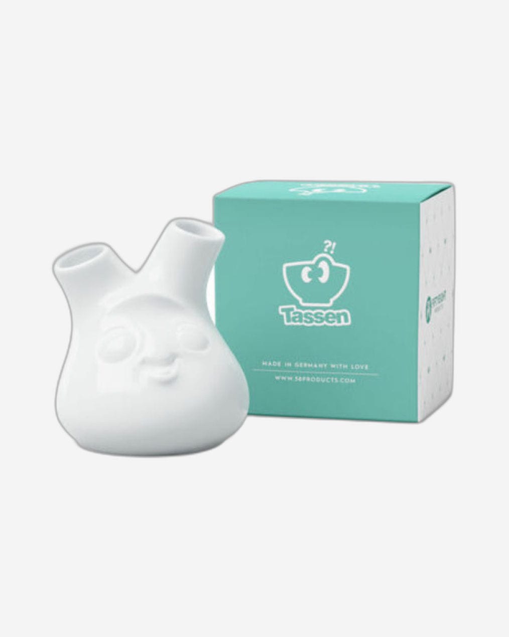 58 Products small Vase - cheeky (round) white - 2 flowers