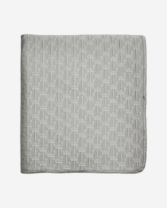 Ted Baker "T" Quilted Bedspread  and Pillow Shams in Silver