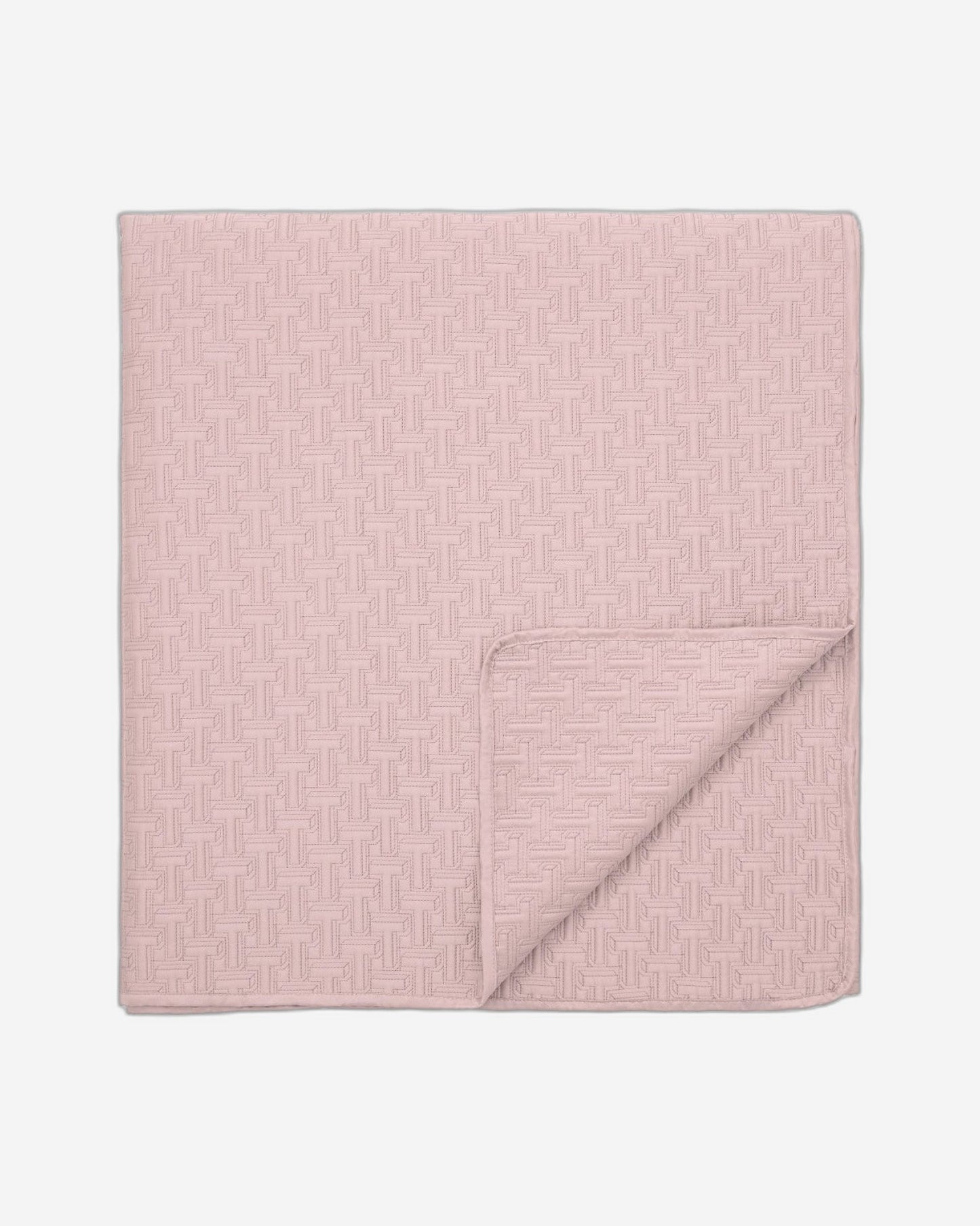 Ted Baker "T" Quilted Bedspread and Pillow Shams in Soft Pink