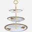 Shallow Bone China 3-Tier Cake Plate, Elegant Porcelain Dessert Stand for Afternoon Tea, Pastries, & Weddings