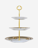 Shallow Bone China 3-Tier Cake Plate, Elegant Porcelain Dessert Stand for Afternoon Tea, Pastries, & Weddings
