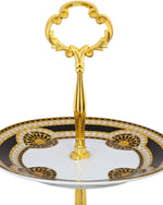 Shallow Bone China 3-Tier Cake Plate, Elegant Porcelain Dessert Stand for Afternoon Tea, Pastries, & Weddings