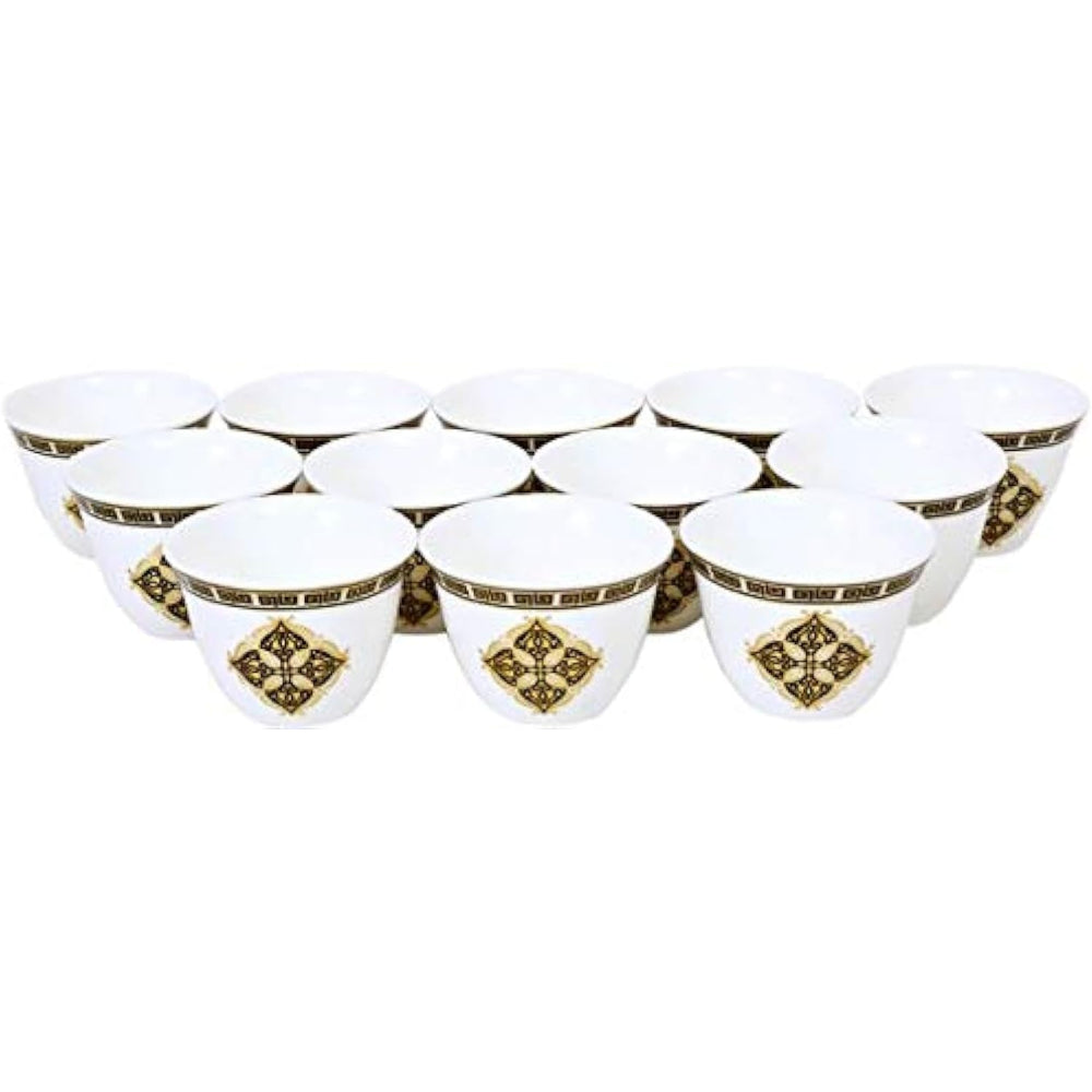 Shallow Bone China 12 Pcs Cawa Cup 70ml, Elegant Porcelain Coffee & Tea Cups, Perfect for Espresso, Cappuccino, or Tea