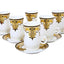 Shallow Bone China 12 Pcs Istikan Cups & Saucer Set, Elegant Porcelain Turkish Tea Cups for Coffee, Tea & Hot Beverages