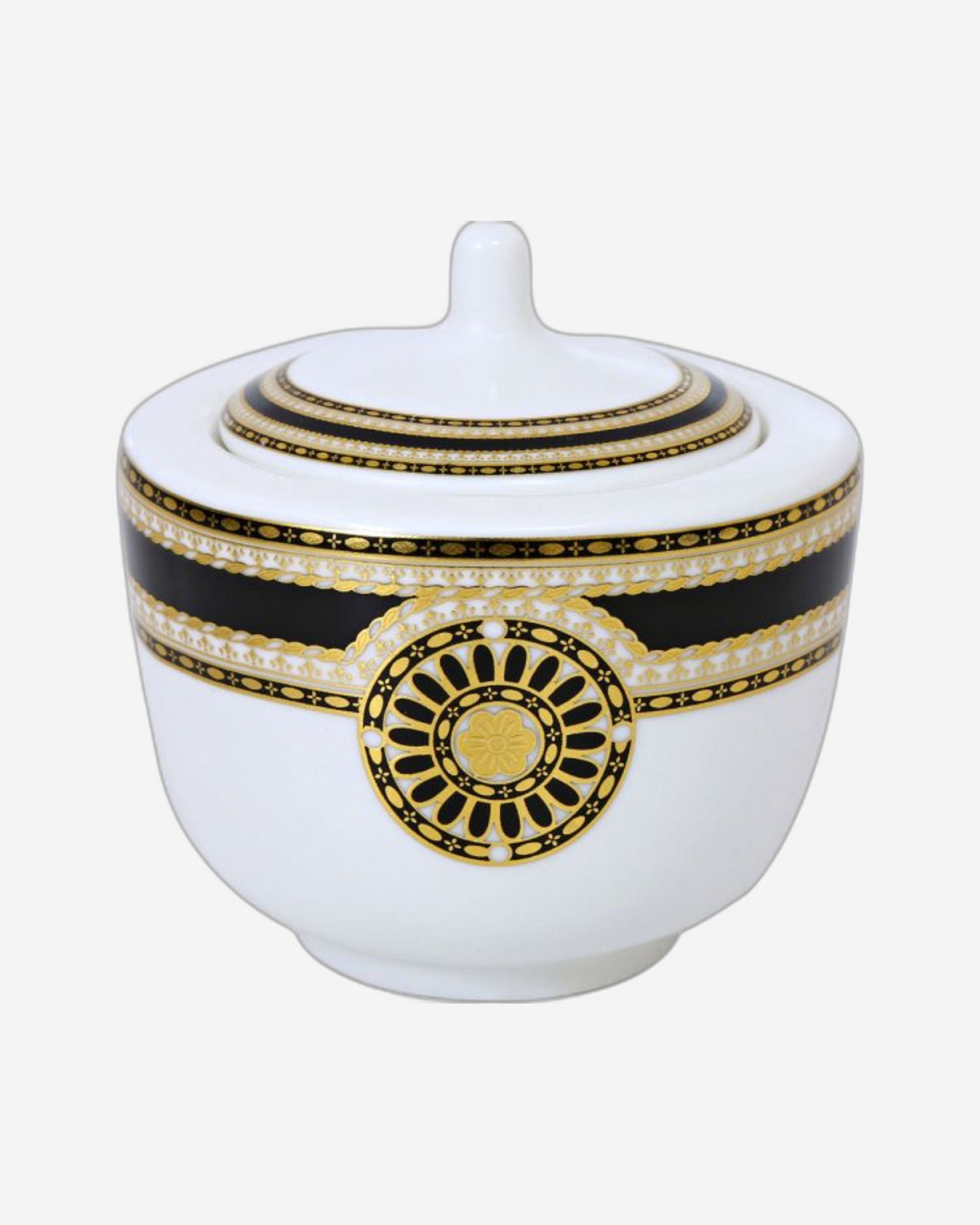 Shallow Bone China 1 Pcs Sugar Pot with Spoon, Elegant Porcelain Sugar Bowl for Tea, Coffee & Hot Beverages