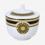 Shallow Bone China 1 Pcs Sugar Pot with Spoon, Elegant Porcelain Sugar Bowl for Tea, Coffee & Hot Beverages