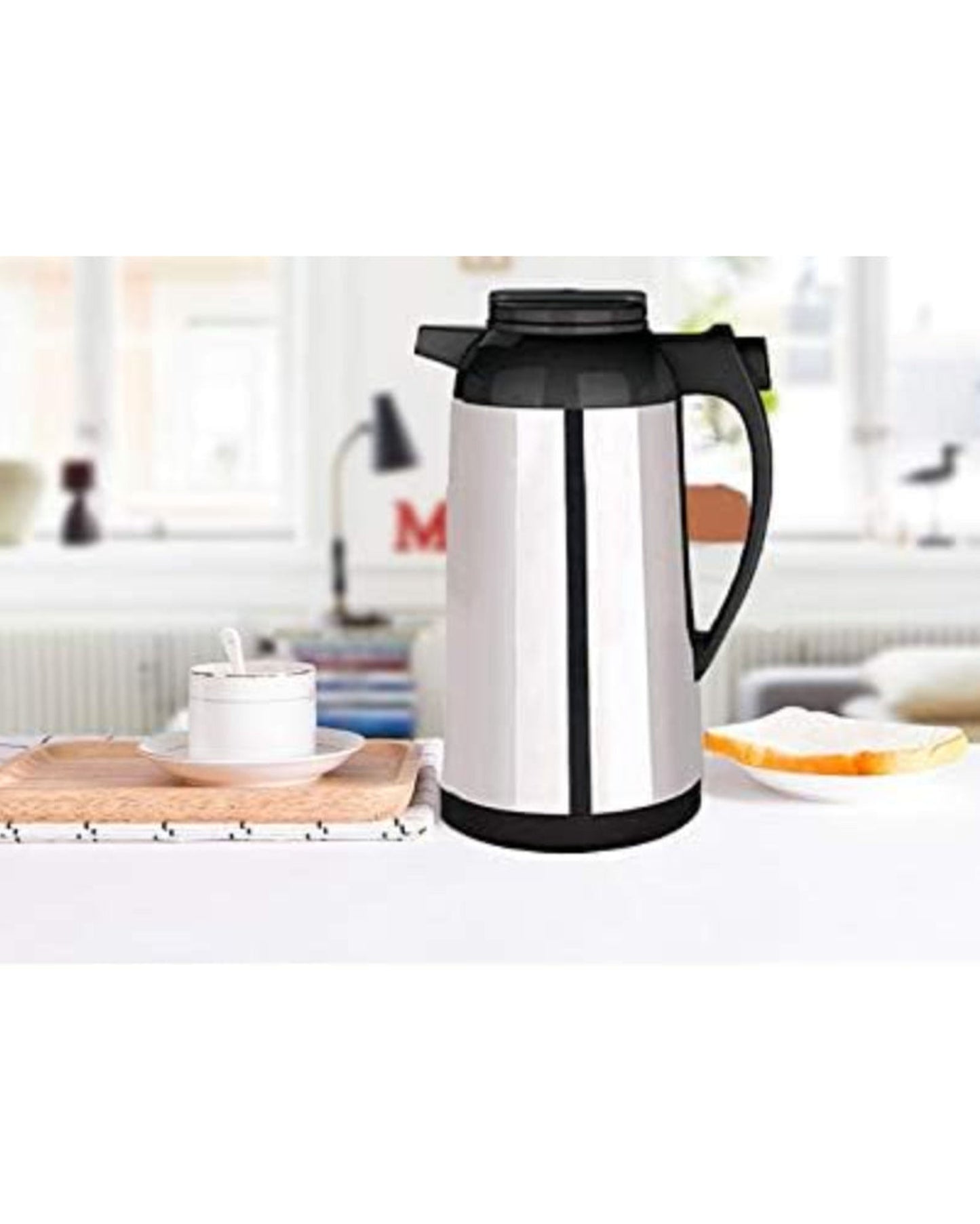 Nessan Vacuum Flask 1.6L, Silver | Double Wall Insulated Stainless Steel Flask for Hot & Cold Beverages