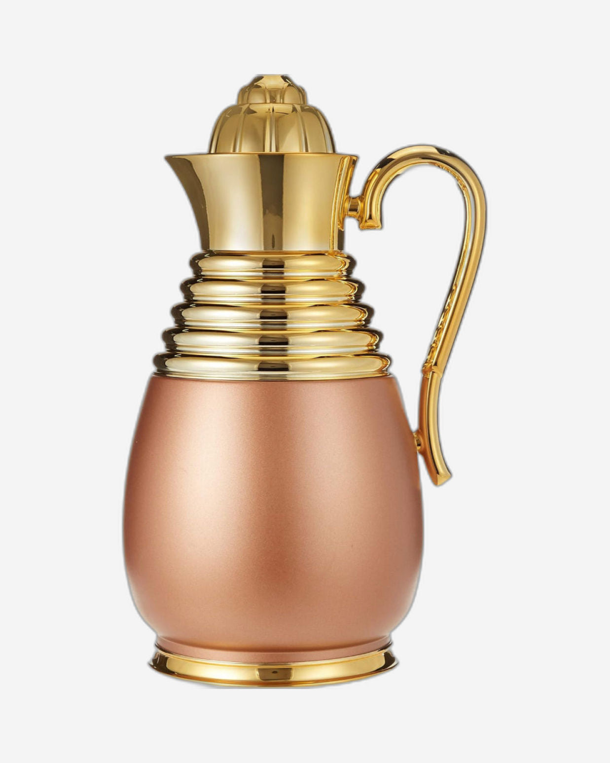 Nessan Arabic Dallah 1.0L, Rose/Gold | Elegant Stainless Steel Traditional Coffee Pot for Arabic Coffee & Beverages