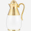 Nessan Arabic Dallah 1.0L, White/Gold | Elegant Stainless Steel Traditional Coffee Pot for Arabic Coffee & Beverages