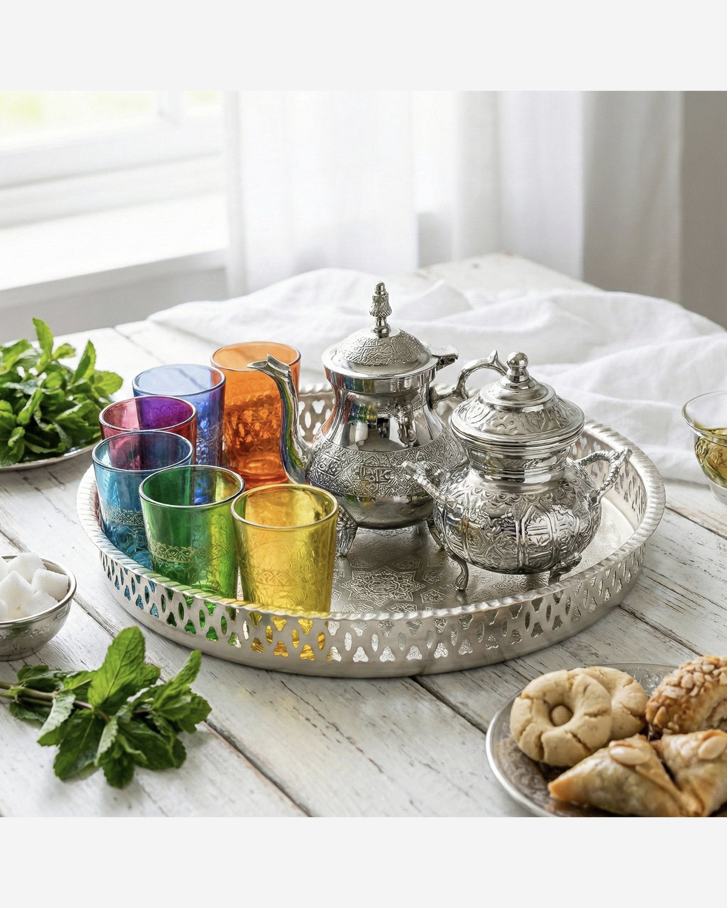 Cuisine Art Brass Moroccan Tea Set