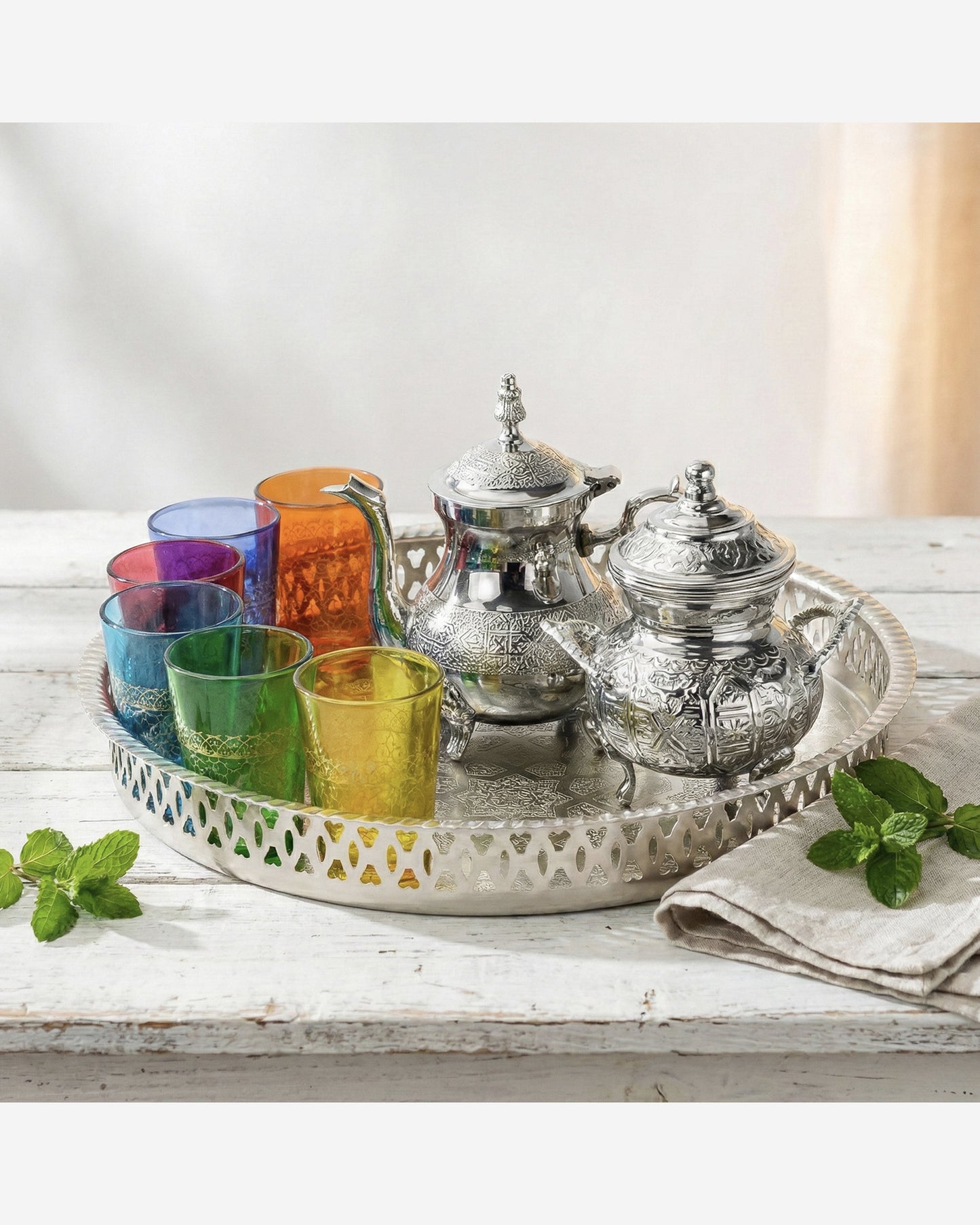 Cuisine Art Brass Moroccan Tea Set