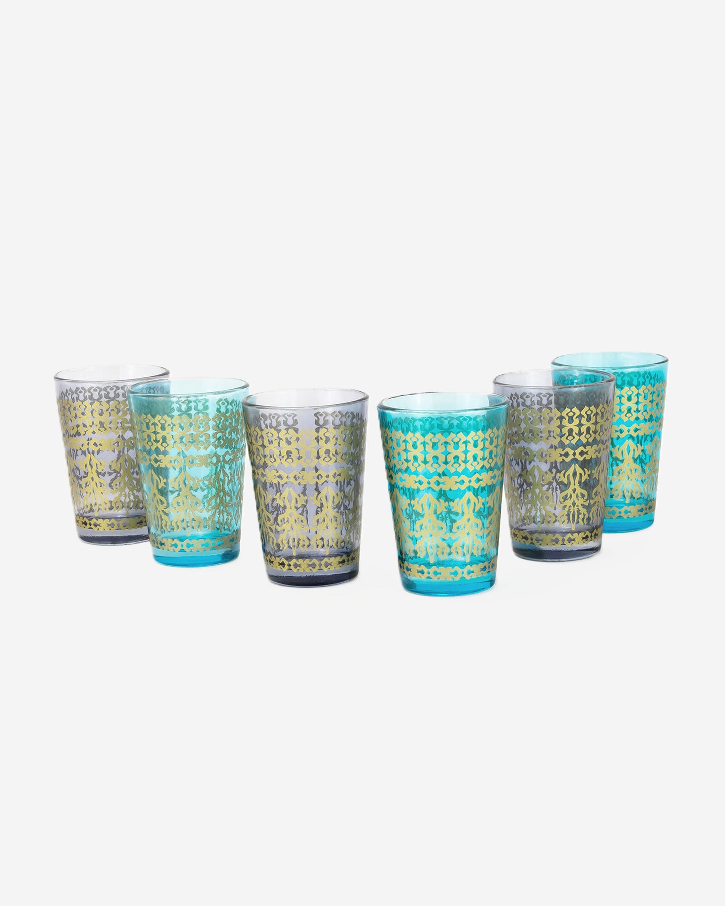 Cuisine Art Brass Moroccan Jora Deco Glass Set 6Pc V2