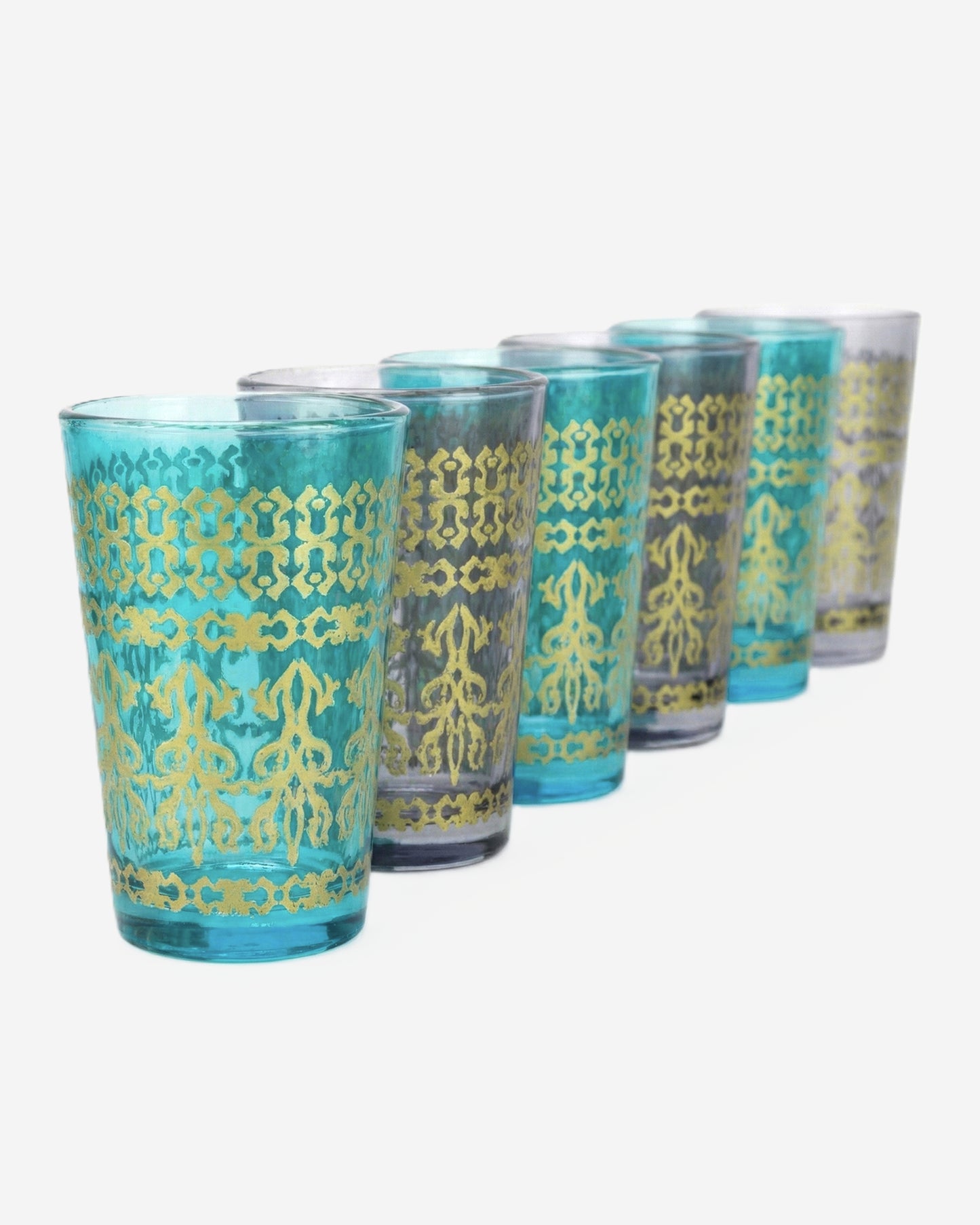 Cuisine Art Brass Moroccan Jora Deco Glass Set 6Pc Version 2